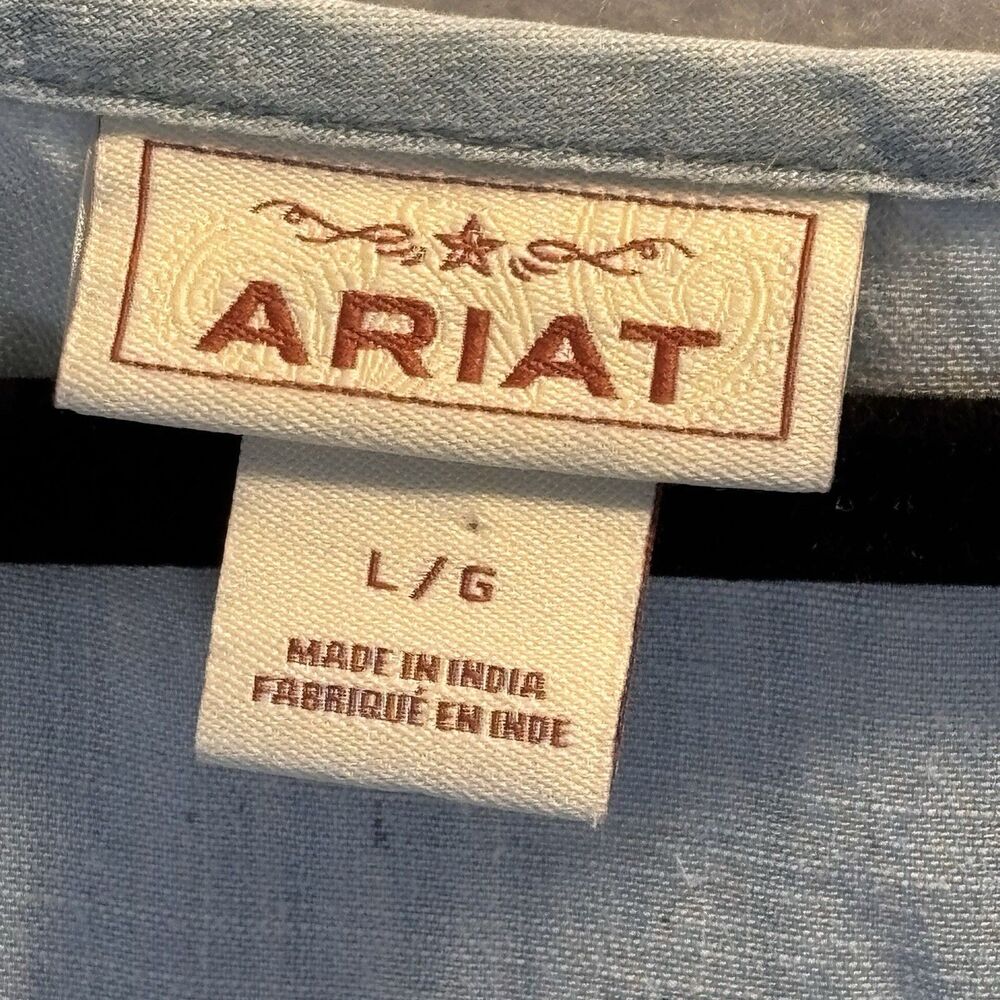 Ariat Eden Poncho Top Blue Chambray Coastal Cowgirl Women’s Size L - Picture 8 of 9